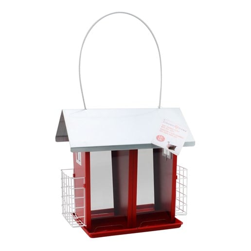 Dual Chamber Bird Feeder with Suet Cages