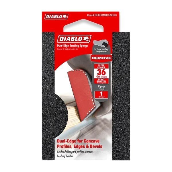 Diablo Tools 4-In x 2-1/2-In x 1-In 36-Grit Dual-Edge Sanding Sponge