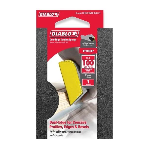 Diablo 4-In x 2-1/2-In x 1-In 100-Grit Dual-Edge Sanding Sponge