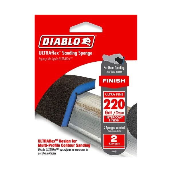 Diablo 220-Grit ULTRAflex Sanding Sponges, 2-Pc