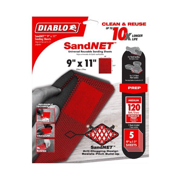 Diablo Sand Demon 120-Grit Reusable Sanding Sheets, 9 X 11-In