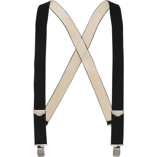 Welch Workwear Men's 1-1/2-In X-Back Casual Clip-On Suspender in Black, 46-In
