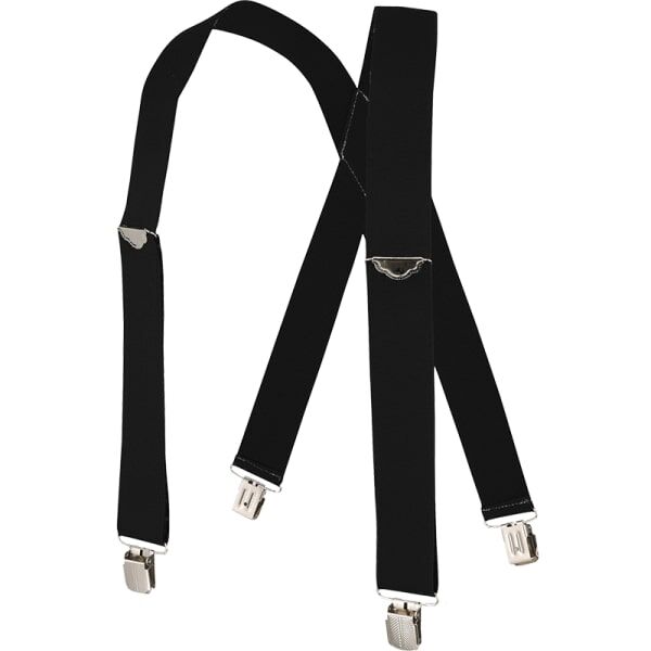 Welch Workwear Men's 2-In X-Back Casual Clip-On Suspender in Black, 46-In