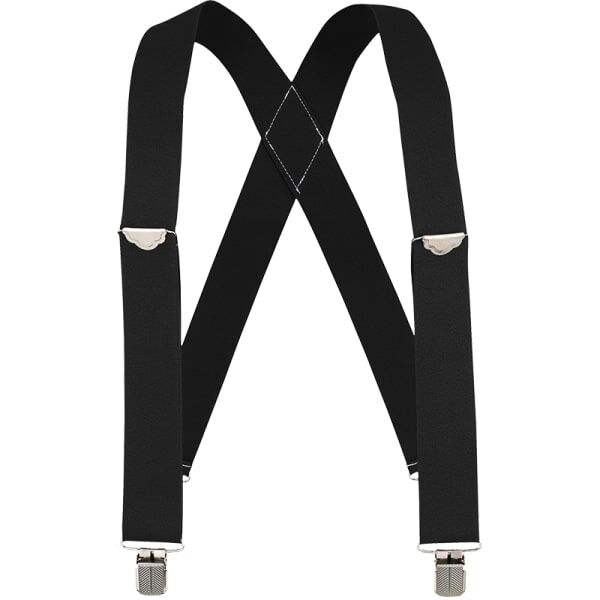 Welch Workwear Men's 2-In X-Back Casual Clip-On Suspender in Black, 46-In