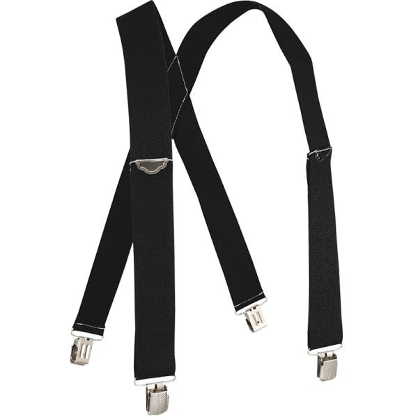 Welch Workwear Men's 2-In X-Back Casual Clip-On Suspender in Black, 46-In