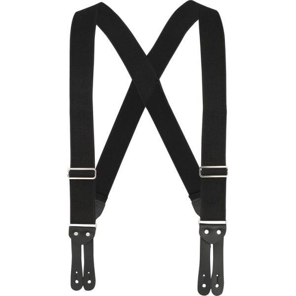 Welch Workwear Men's 2-in X-Back Work Button-On Suspender in Black, 46-In