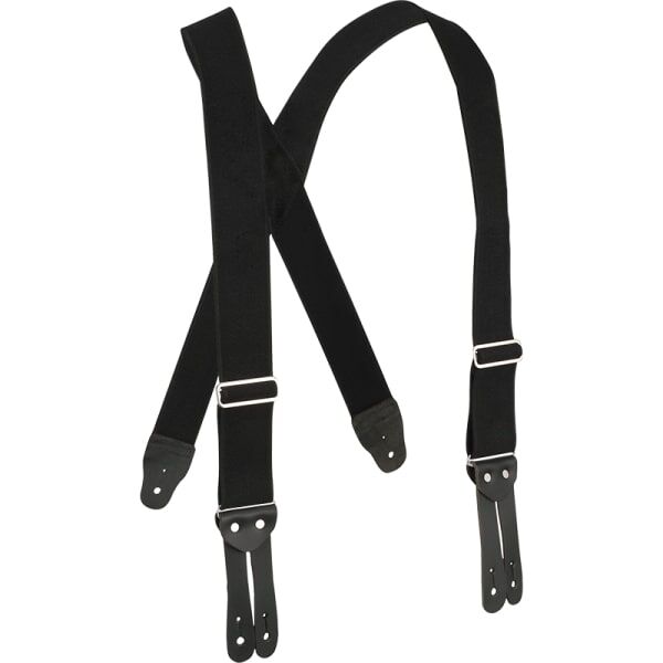 Welch Workwear Men's 2-in X-Back Work Button-On Suspender in Black, 46-In