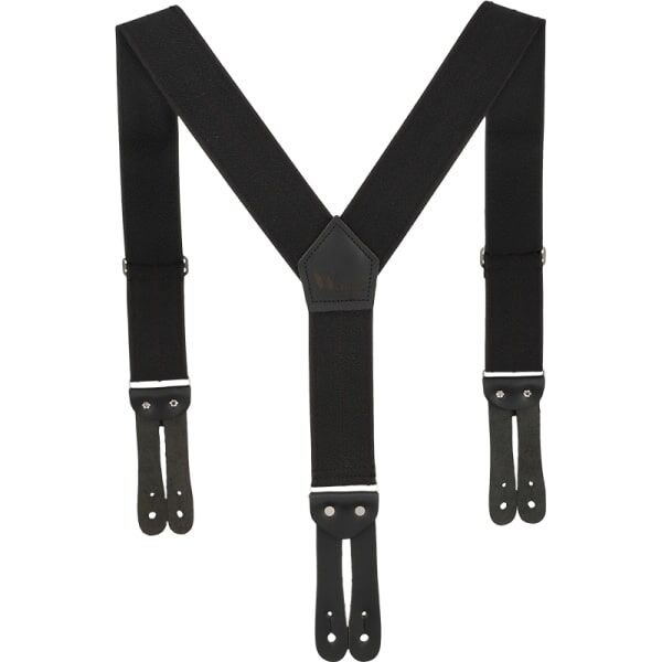 Welch Workwear Men's 2-in Y-Back Work Button-On Suspender in Black, 46-In