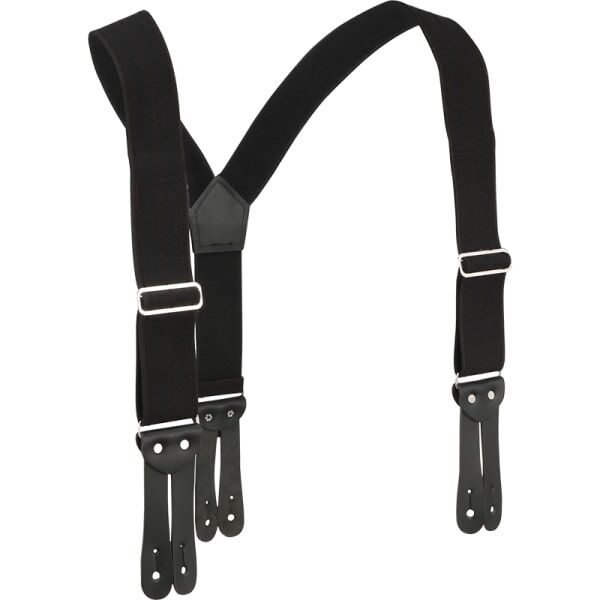 Welch Workwear Men's 2-in Y-Back Work Button-On Suspender in Black, 46-In