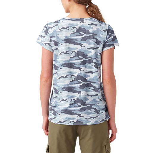 Women's Short Sleeve V-Neck T-Shirt in Flint Blue Camo