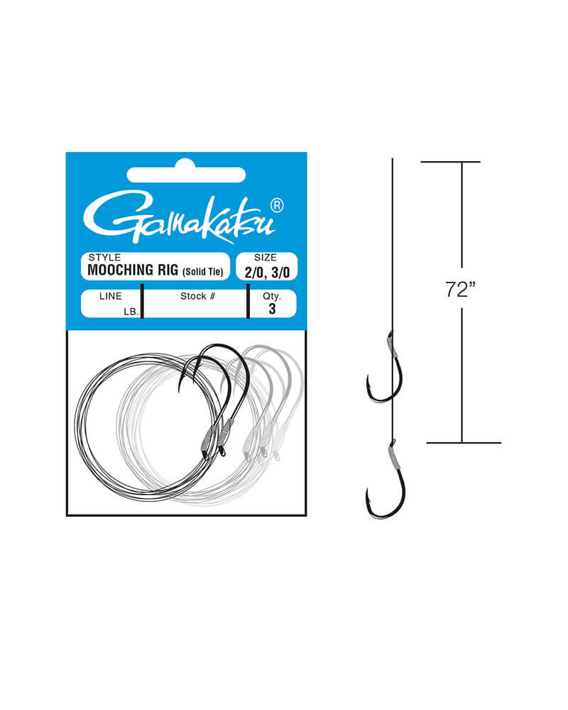 Gamakatsu Nickel Slip Tie Mooching Rig, #3/0 #4/0, 30-Lb, 6-Ft, 3-Pk