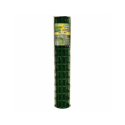 4-Ft x 50-Ft Green PVC Wire Coated Fencing with Mesh 2-In x 4-In 14-Gauge