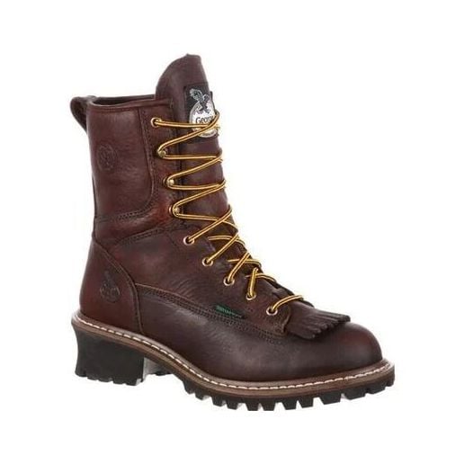 Georgia Men's Steel Toe Waterproof Logger Boot in Chocolate Work