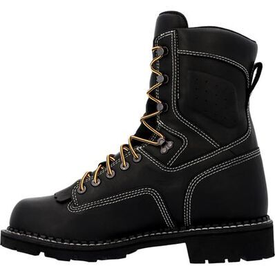 Georgia Men's USA Logger Waterproof Work Boot in Black