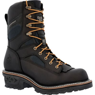Georgia Men's LTX Logger Waterproof Work Boot in Black