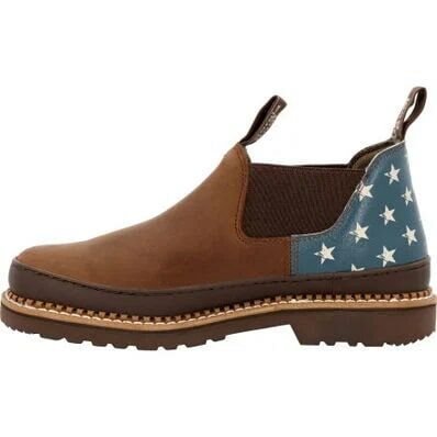 Georgia Men's Giant Patriotic Romeo Work Shoe in Brown