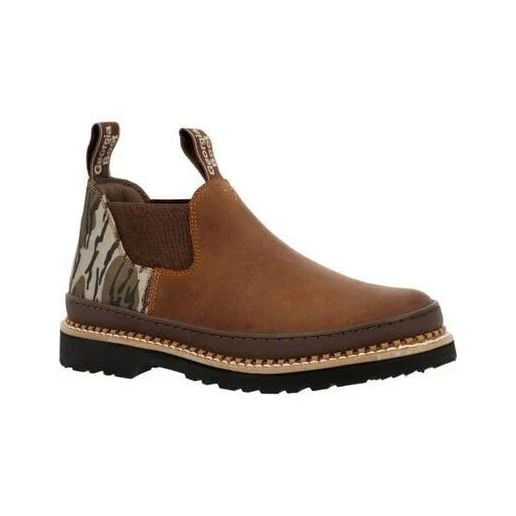 Georgia Men's Mossy Oak Bottomlands Romeo Work Shoe in Brown Camo