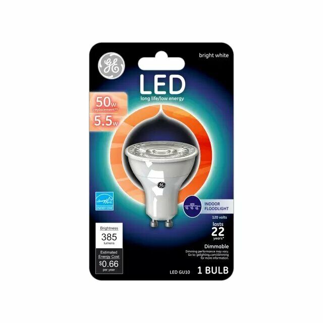 Warm White 50W Replacement LED Dimmable Track Recessed Gu10 Base Mr16 Light Bulb