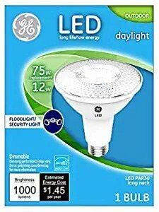 LED Flood/Security Bulb, Par30, Daylight, Long Neck, 1000 Lumens, 12-Watt