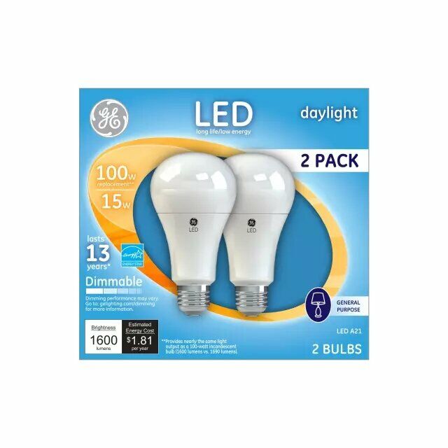 GE Daylight 100W Replacement Led Light Bulbs General Purpose A21