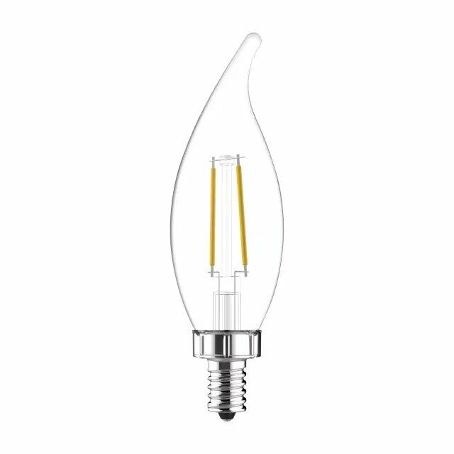 Soft White 40W Replacement Led Decorative Clear Bent Tip Candelabra Base Cac Light Bulbs