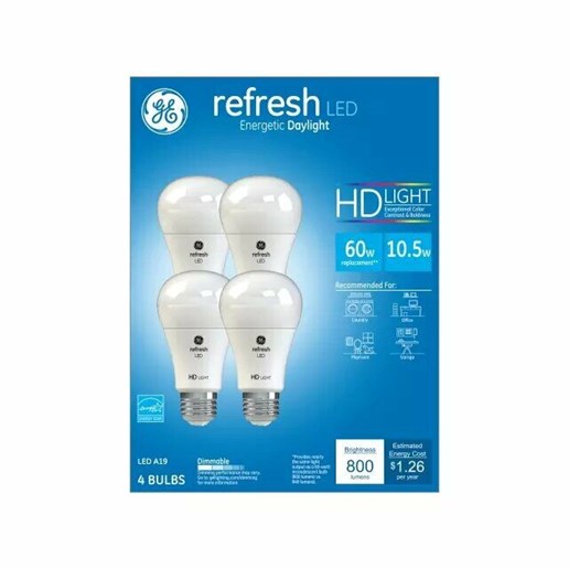 Refresh Hd Daylight 60W Replacement Led Light Bulbs White General Purpose A19
