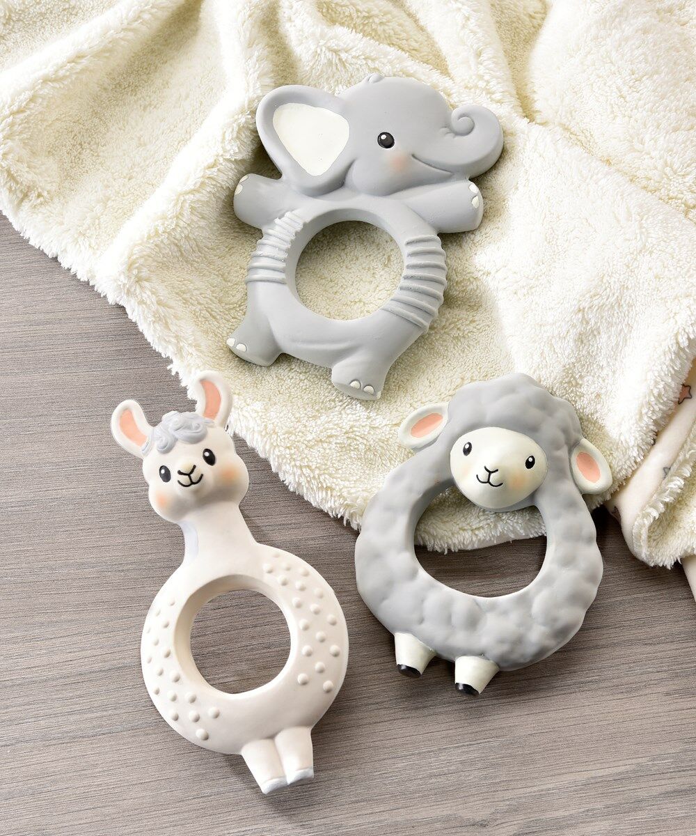 Lil' Llama Characters Natural Rubber Teething Rings, 3 Asst.
