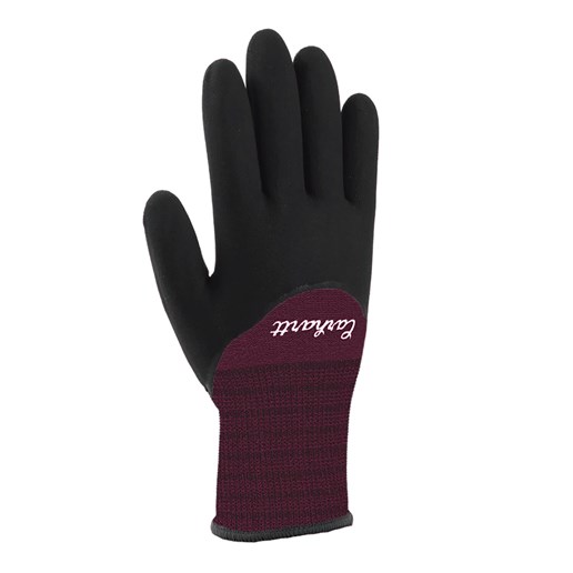Women's Thermal Full-Coverage Nitrile Grip Glove in Deep Wine