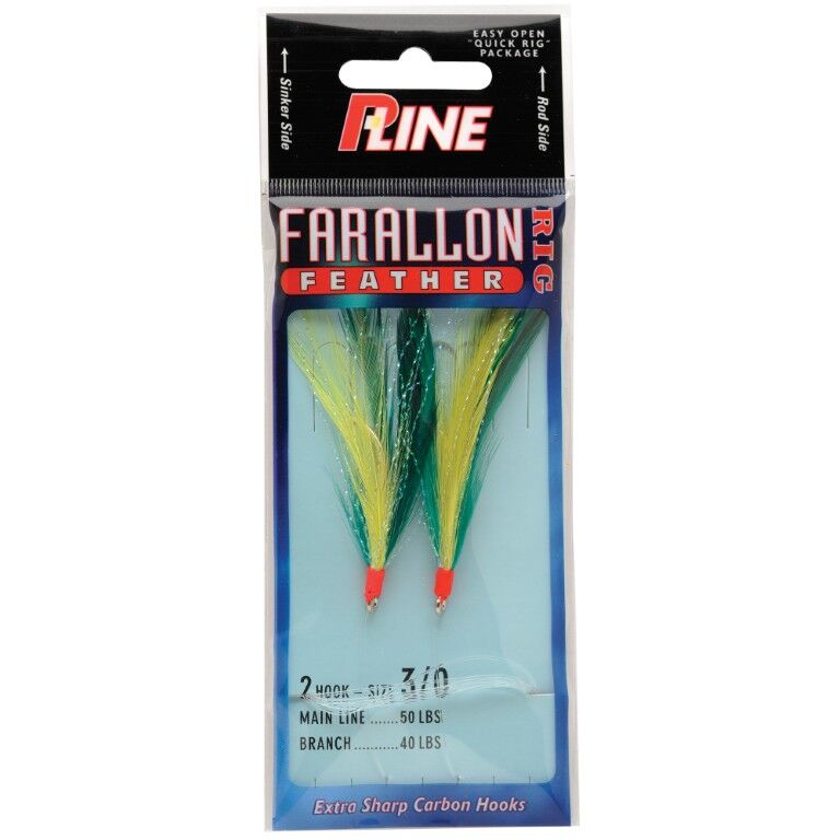 P-Line Farallon Green/Chartreuse Feathers, Size 3/0