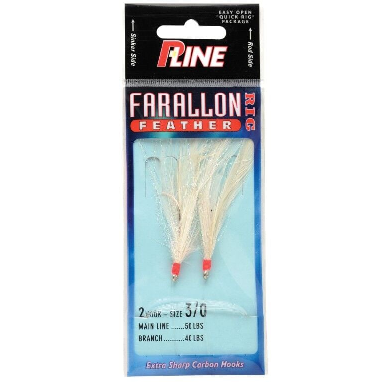 P-Line White Farallon Feathers Size 3/0, 2-Pk