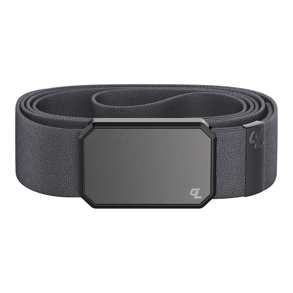 Men's Gun Metal Groove Belt in Deep Stone