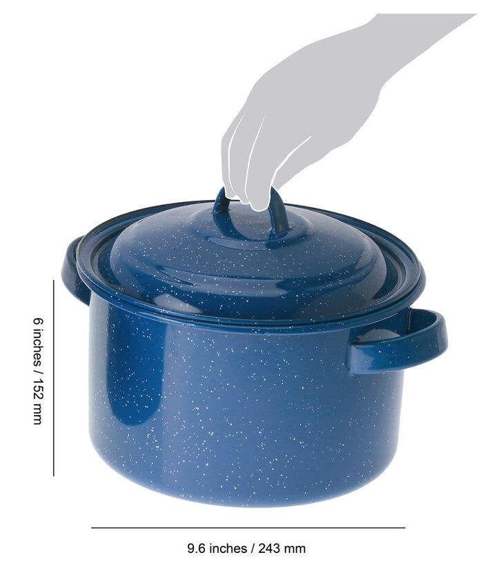 GSI Outdoors Blue Speckled Enamelware Stock Pot, 4-Qt