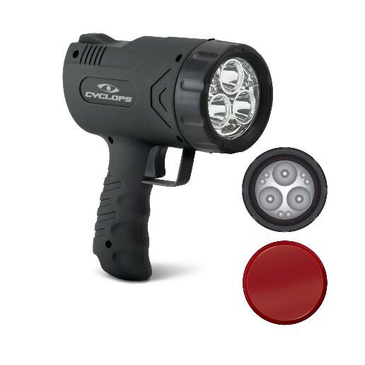 cyclops rechargeable flashlight 1000-Lumen LED Spotlight with 550m Long-Range Beam, Durable Polymer Housing, CYC-1000HHS This cutting Cyclops 10-Watt LED Dual Mode