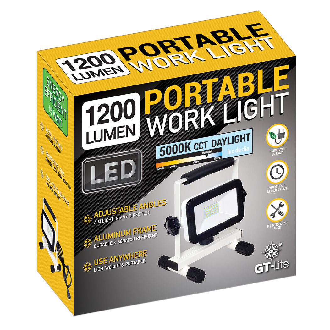 1200 Lumen Led Portable Work Light With H-Stand