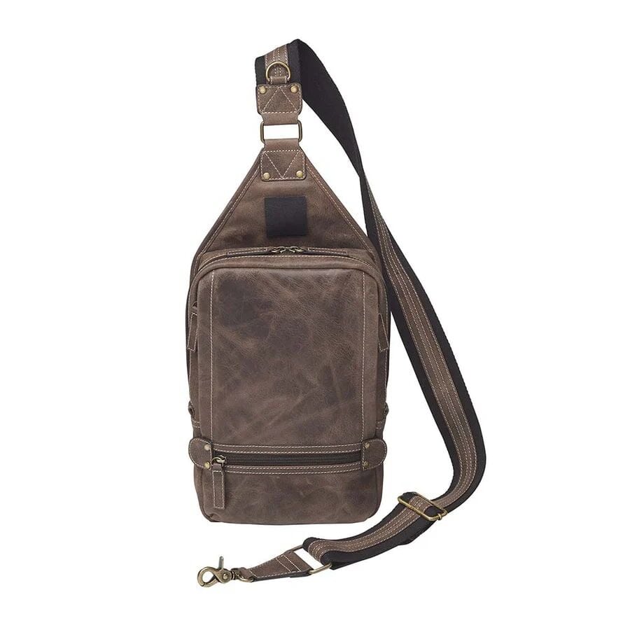 Gun Tote'N Mamas Women's Sling Backpack in Distressed Vintage Brown