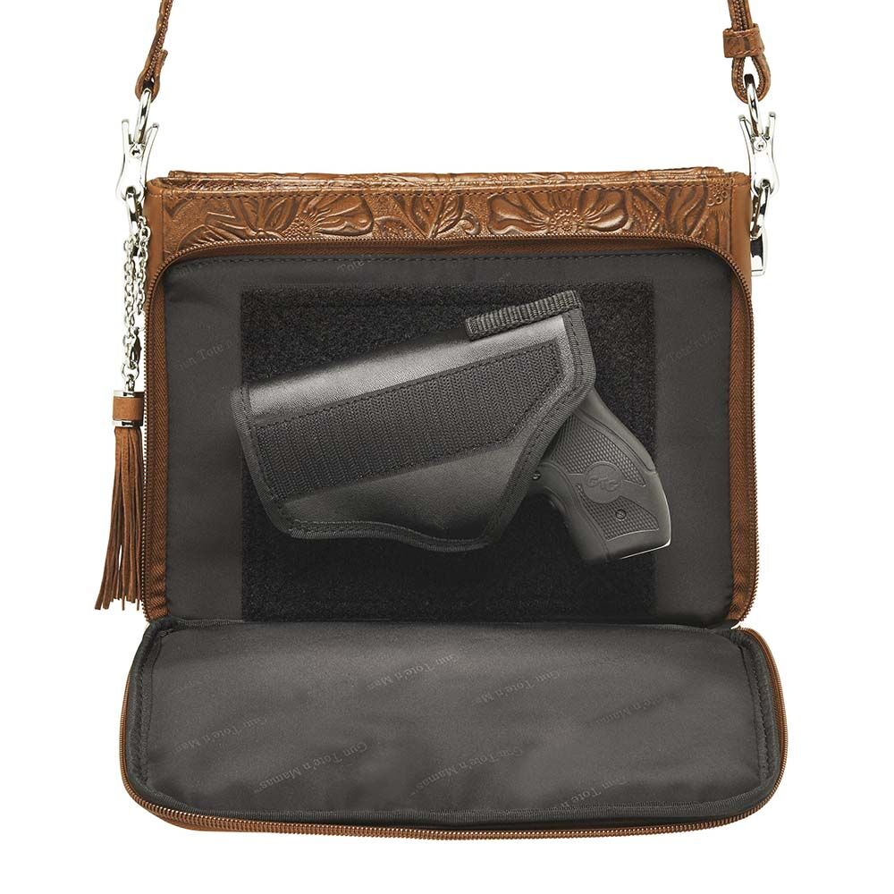 Gun Tote'n Mamas Clutch Concealed Carry Purse Debossed USA Cowhide