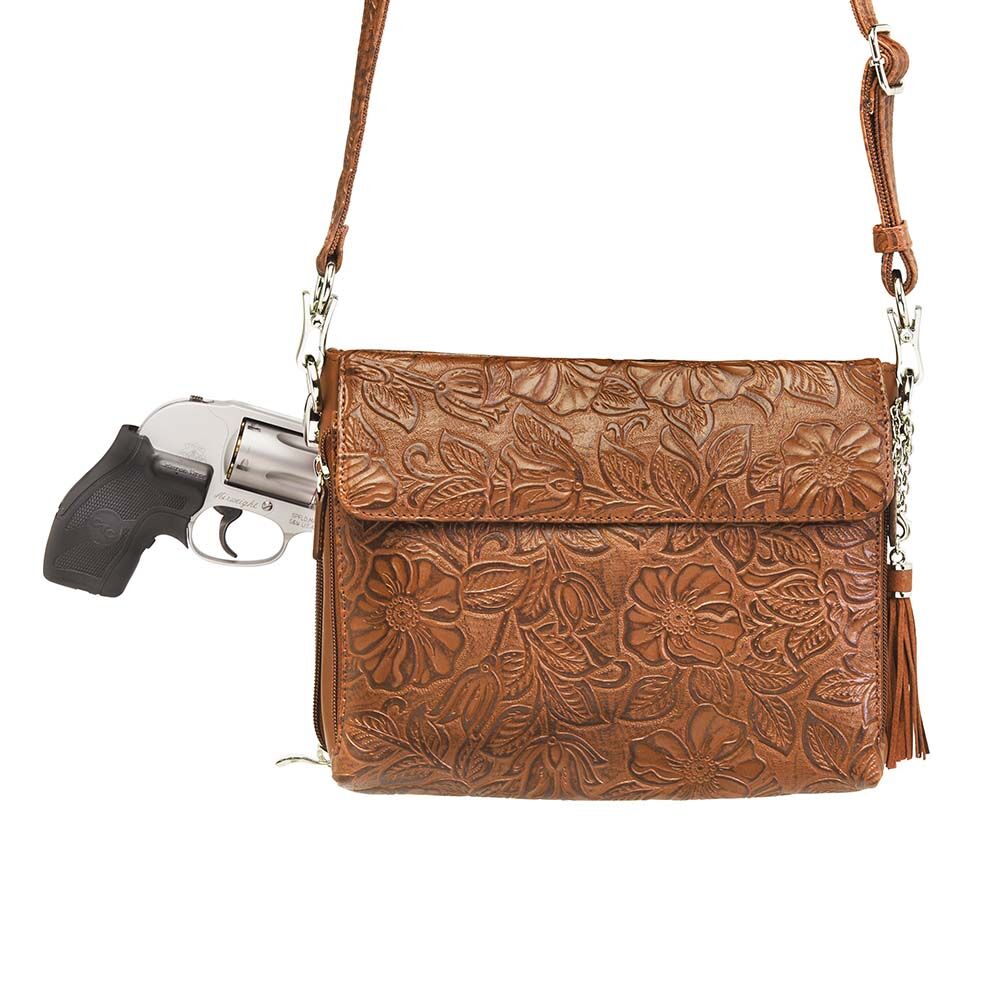 Gun Tote'n Mamas Clutch Concealed Carry Purse Debossed USA Cowhide