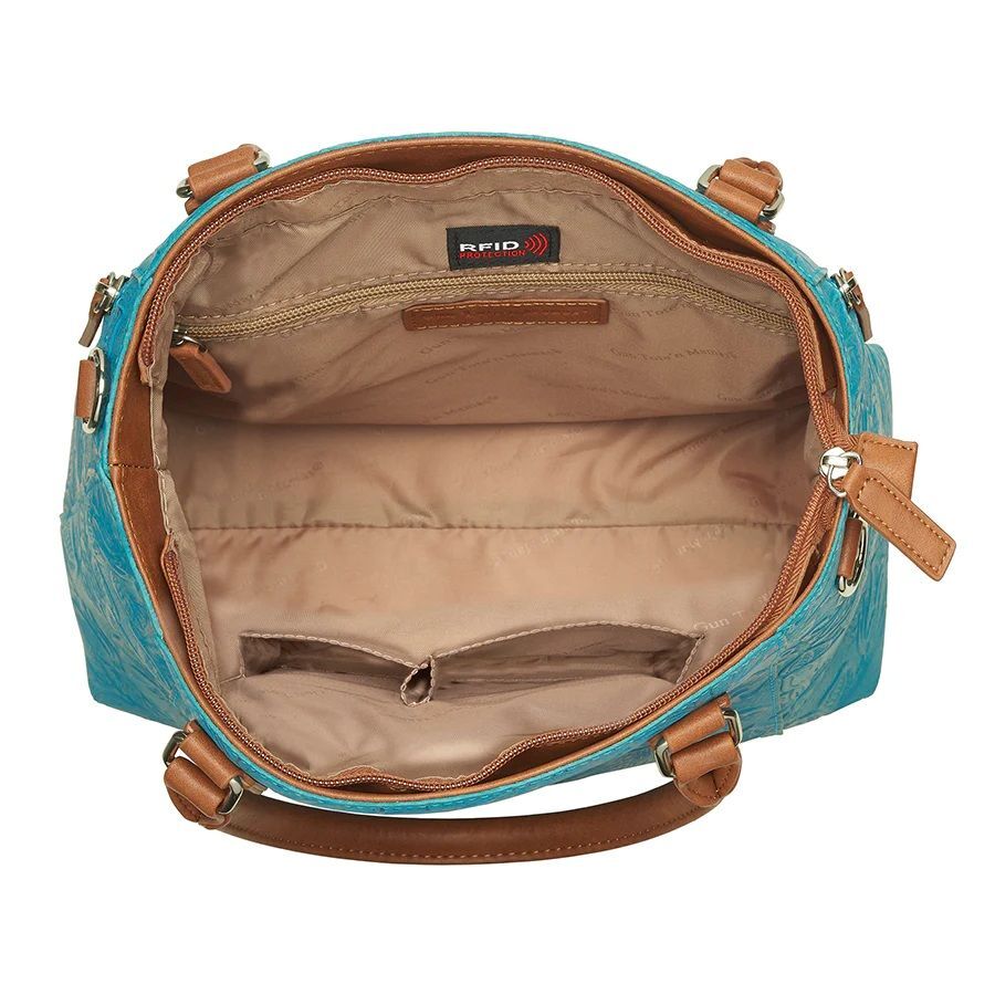 Gun Tote'n Mamas Town Tote Concealed Carry Purse Tooled Cowhide