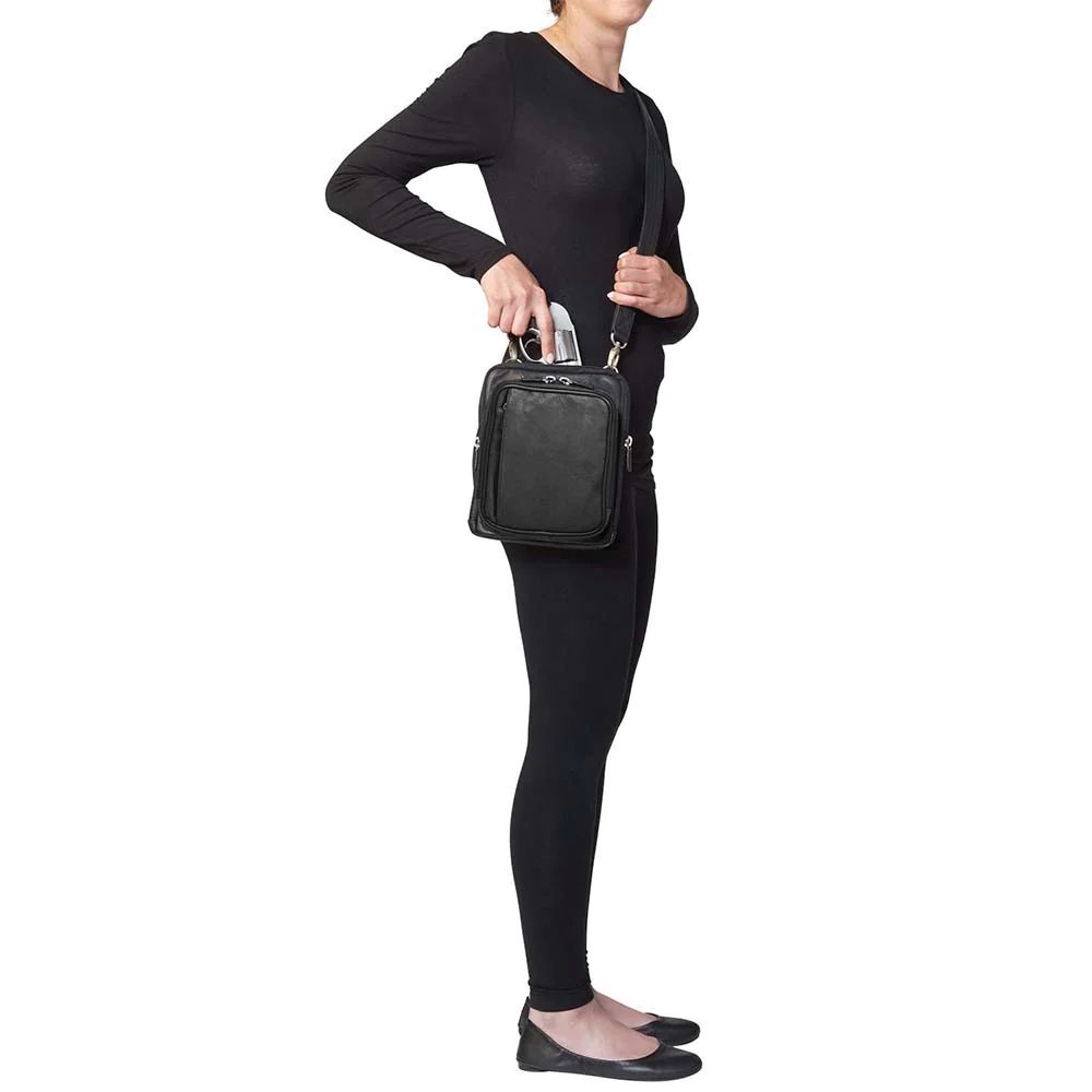 Gun Tote'n Mamas Crossbody Shoulder Pouch Concealed Carry Bag Leather