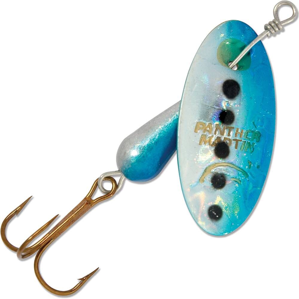 Panther Martin Silver/Blue Classic Holographic Spinner #4, 1/8-Oz