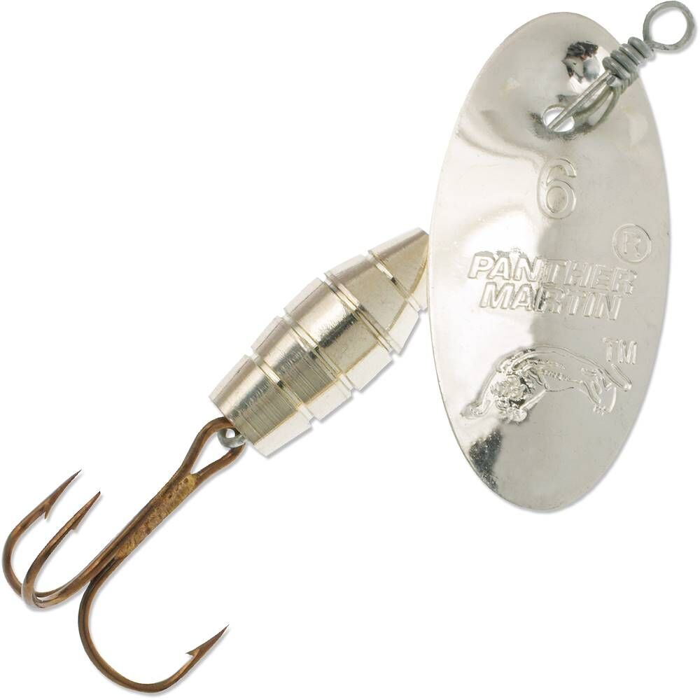 Panther Martin Silver Deluxe Barrel Body Spinner, #6, 1/4-Oz