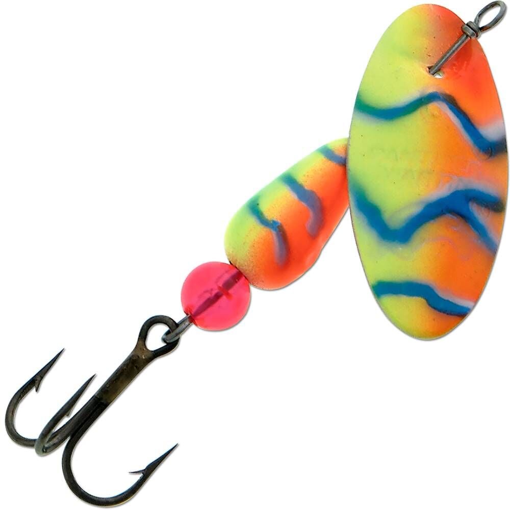 Panther Martin Chartreuse/Orange/Blue FishSeeUV Spinner, #9, 3/8-Oz