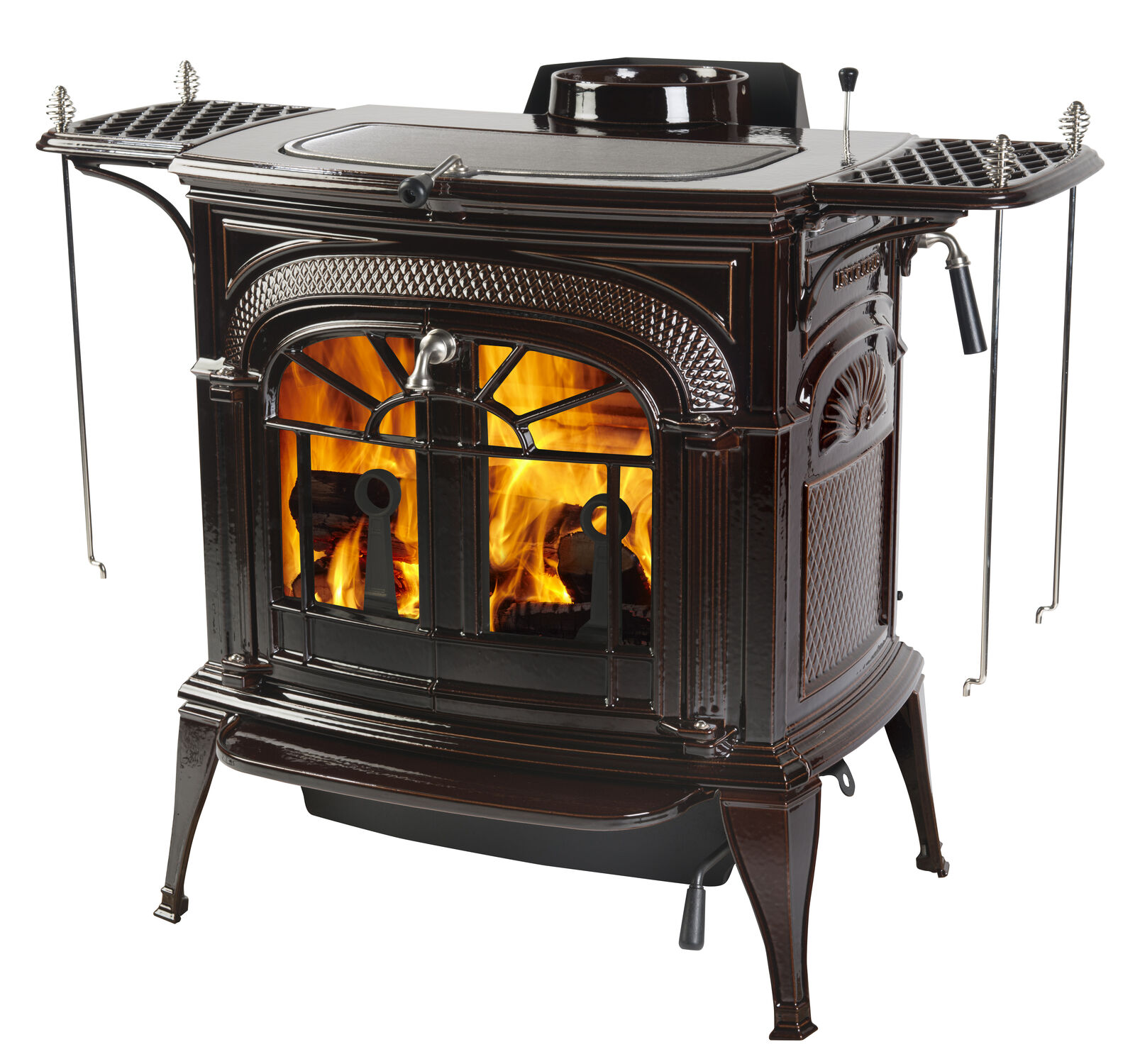 Vermont Castings Intrepid FlexBurn Wood-Burning Stove In Majolica Brown Enamel