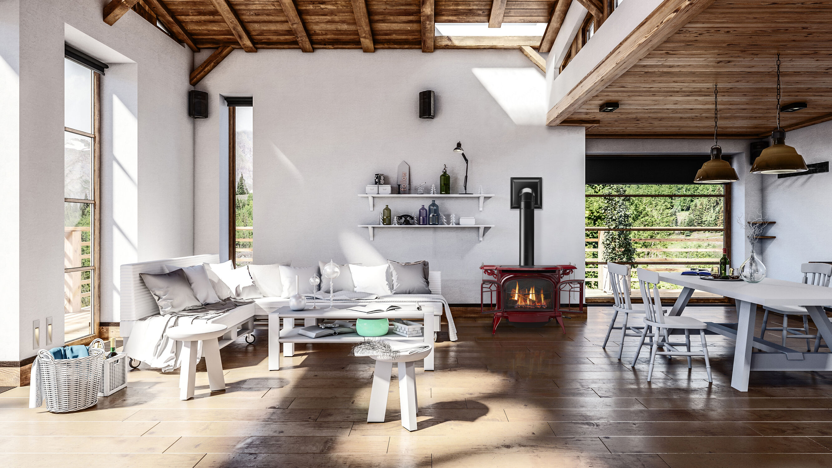 Vermont Castings Radiance Direct Vent Gas Stove In Majolica Brown Enamel