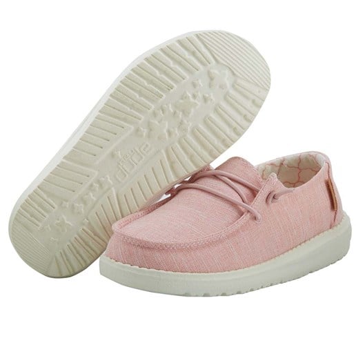 Kid's Wendy Youth Linen Moc in Cotton Candy 