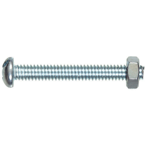 Hillman Stove Bolt Round Head Combination Drive With Nut, 1/4-In - 20 X 3-In