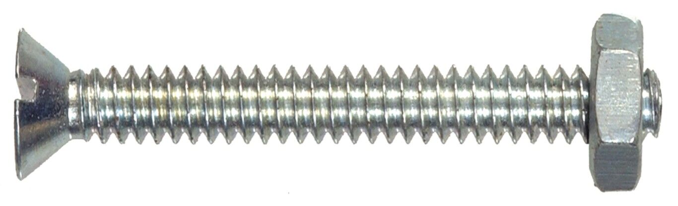 Hillman Stove Bolt Flat Head Phillips With Nut, #6-32 x 2-In