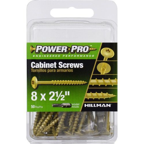 Hillman Power Pro Truss Head Star Drive Cabinet Screws, #8 x 2-1/2-In, 50-Pk