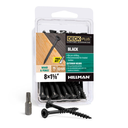 Hillman Deck Plus Black Deck Screws, #8 X 1-5/8 In
