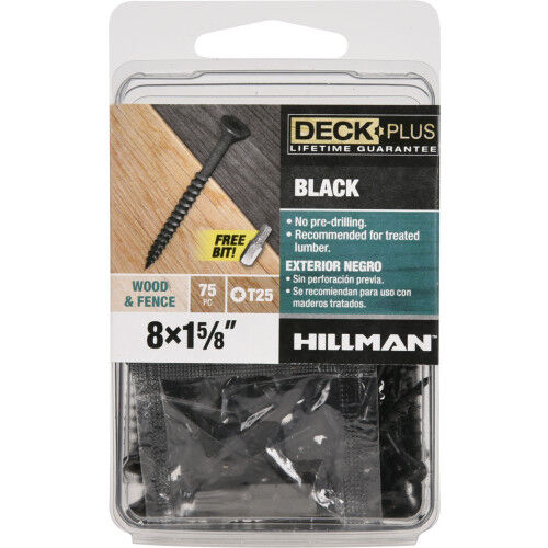 Hillman Deck Plus Black Deck Screws, #8 X 1-5/8 In
